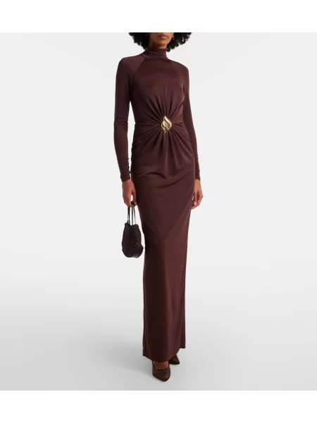 Rochie Rebecca Vallance din jerseu maro