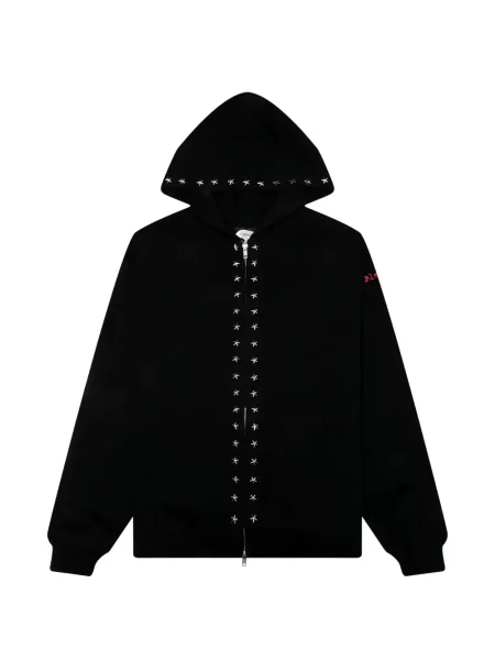 Суичър с качулка Pleasures с шипове черно