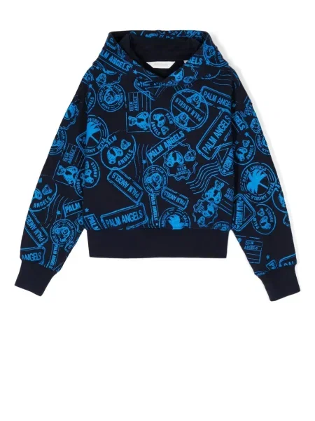 Bluza z kapturem dziecięca Palm Angels niebieska