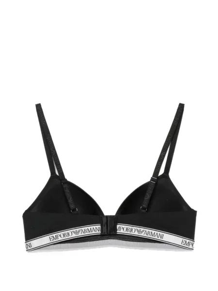 Trokutasti grudnjak Emporio Armani s autogramom crna