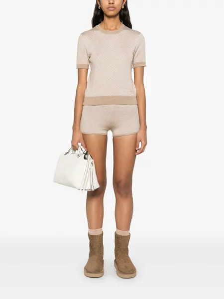 Pantaloni scurți Fendi tricotate maro