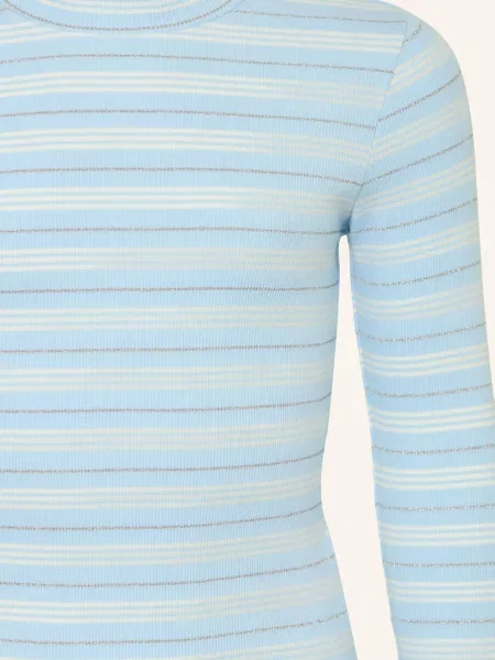 Scotch & Soda Koszulka Z Długim Rękawem Z Brokatową Przędzą blau biała
