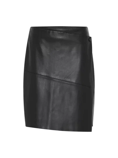 Spódnica skórzana Bruuns Bazaar czarna