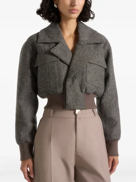 Geacă bomber Manière De Voir cu model herringbone gri