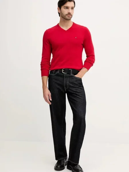 TOMMY HILFIGER Pulover ESSENTIAL' rdeča