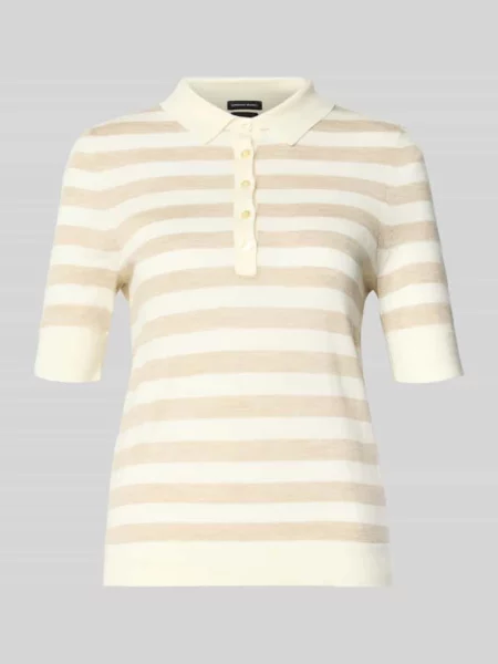 Koszulka polo z czystej wełny dziewiczej krój regular fit model FIDENKA' Boss beżowa