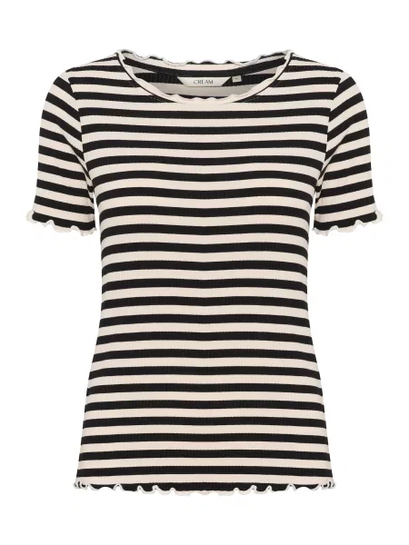 Cream Tricou CRRibba negru / murdar alb