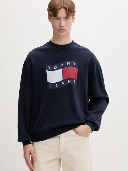 Tommy Jeans dukserica za muškarce od pamuka plava