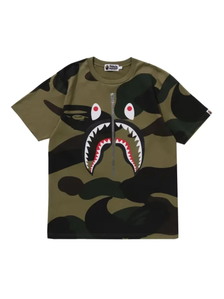 Tricou A Bathing Ape® cu model camuflaj verde
