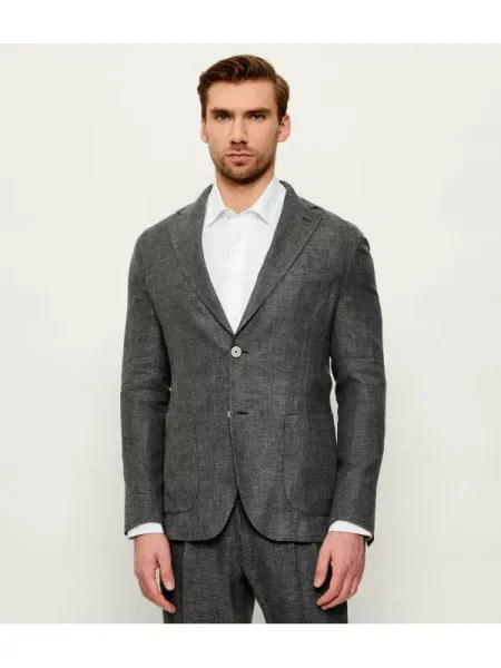 Eleventy Sacou | cu adaos de mătase și lână gri