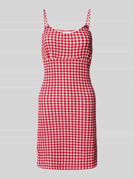 Sukienka mini z regulowanymi ramiączkami model ‘STELLA’ Noisy May czerwona