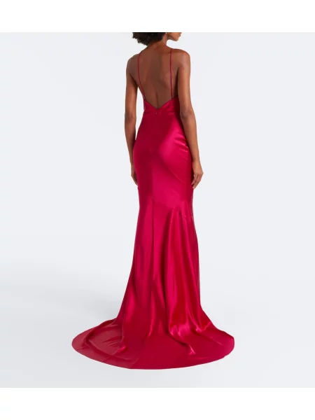 Rochie Alex Perry din satin cu gât halter roz