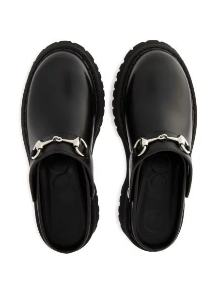 Papuci tip mules Gucci cu platformă negru
