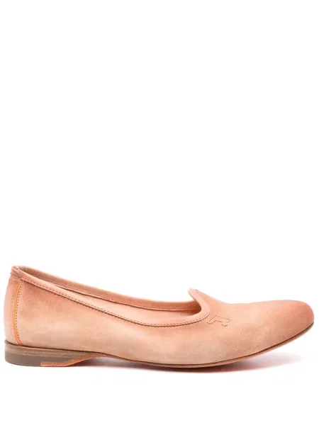 Semišové bačkory Santoni s výšivkou hnědé