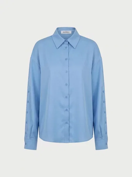 Сорочка класична BUDZIKO Babyblue бавовна/шовк синій