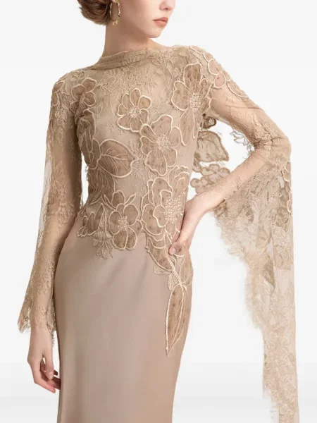 Rochie de dantelă Gemy Maalouf cu broderie din dantelă