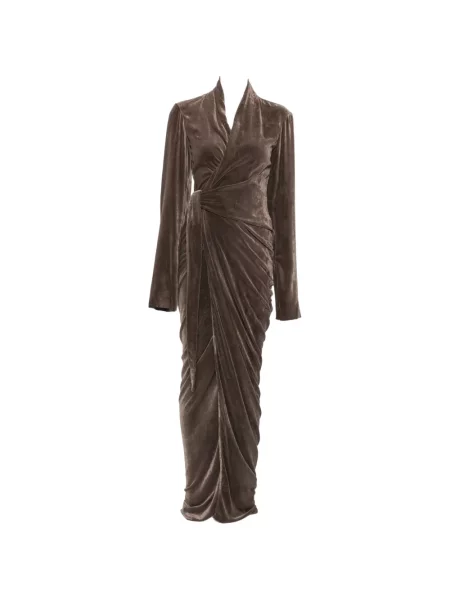 Rochie maxi Rick Owens drapată plic gri