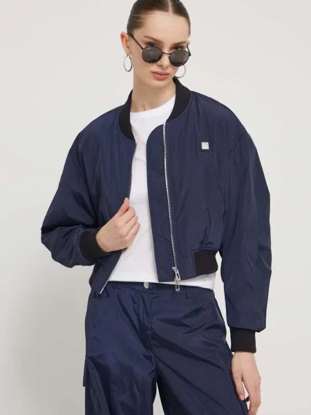 HUGO geaca bomber femei marin de tranzitie oversize albastru