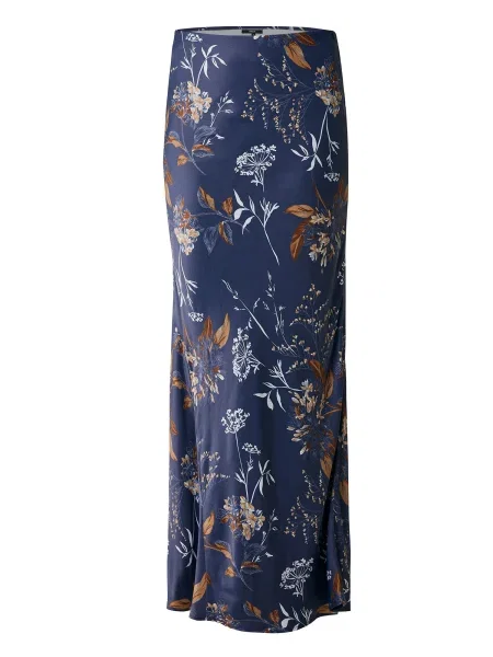 MEXX Fustă bleumarin / maro alb