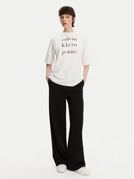 Krátké tričko Calvin Klein s krátkými rukávy bílé
