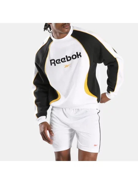 Reebok bluza dresowa z okrągłym dekoltem Sidewinder Footballunisex WHITE/BLACK/ATHLETIC GOLD Size: biała