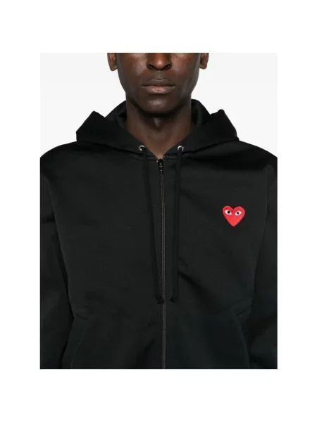 Bluza z kapturem Comme Des Garcons z logo czarna