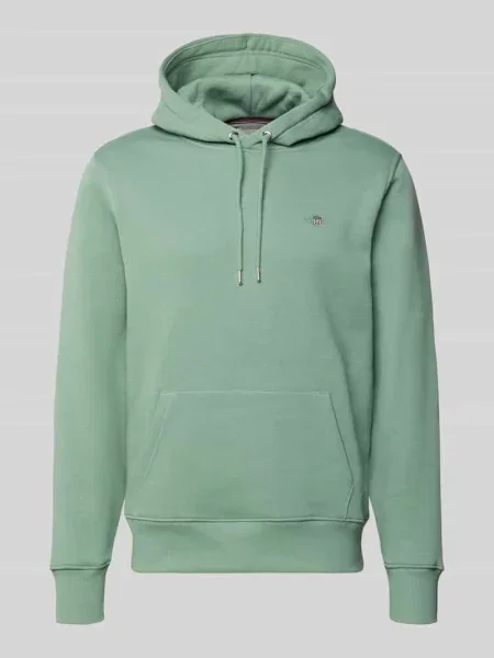 Bluza z kapturem o kroju regular fit z mieszanki bawełny Gant miętowa