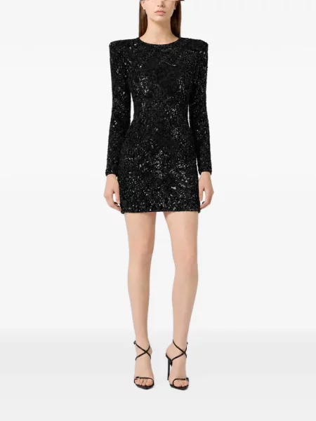 Lung rochie mini Philipp Plein cu broderie negru