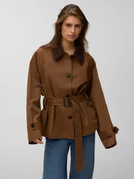 VERO MODA Prechodný kabát VMCammie pueblo / tmavohnedá