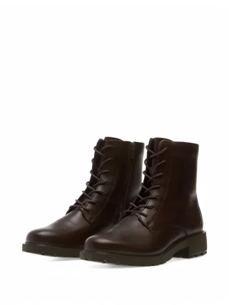 Botine Ecco cu șireturi din dantelă maro