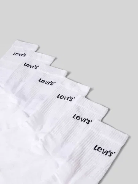 Skarpety z mieszanki bawełny w zestaw 3 szt. Levi's białe