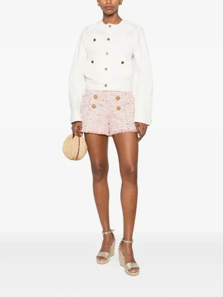 Pantaloni scurți Balmain din tweed roz