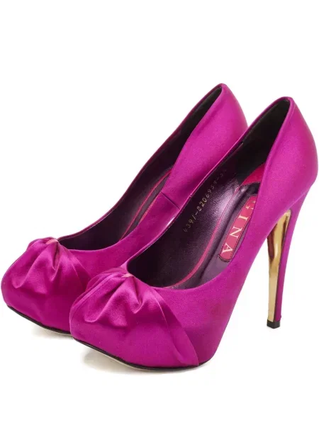 Pantofi cu toc Gina din satin violet