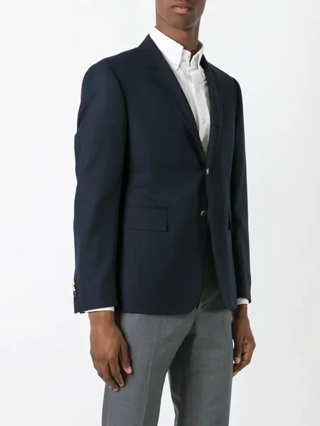 Keprový kabát Thom Browne modrý
