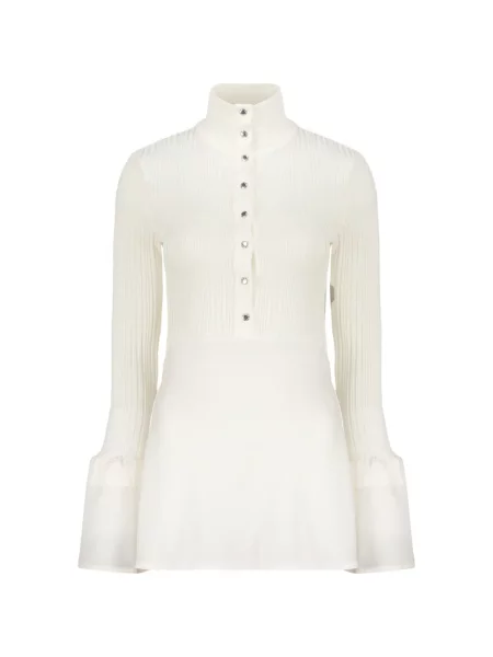 Top Ellery tricotate evazat alb