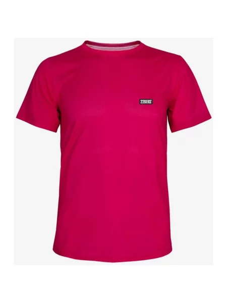 Koszulka damska Color Block ciemnoróżowa z krótkim rękawem XS różowa