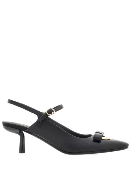 Pantofi cu toc Ferragamo cu funde negru