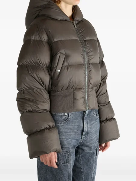 Geacă cu puf Rick Owens cu glugă gri