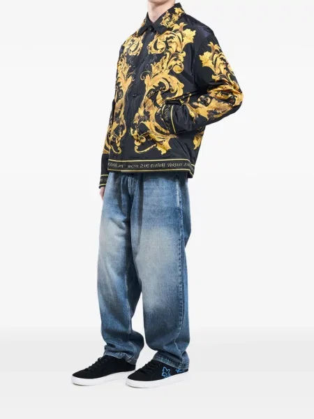 Geacă de blugi Versace Jeans Couture cu imagine negru