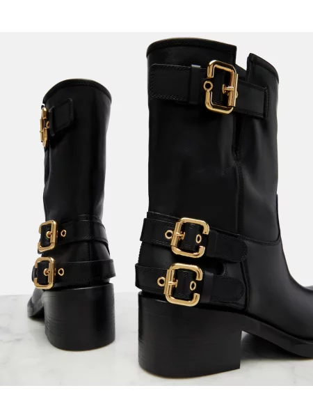 Botine Chloé din piele negru