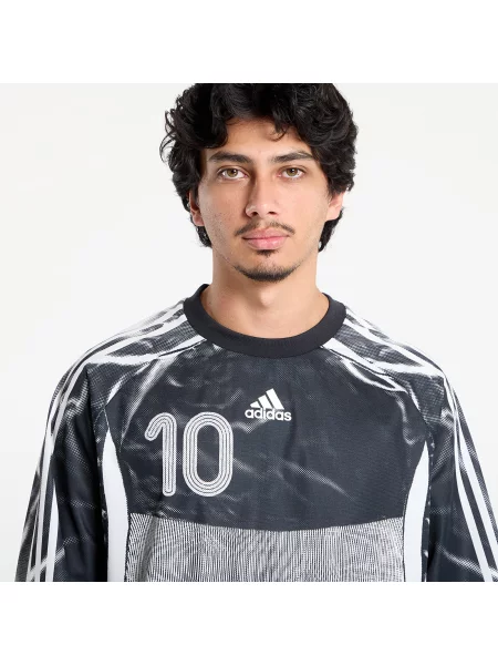 Тениска Adidas Originals с принт от джърси черно