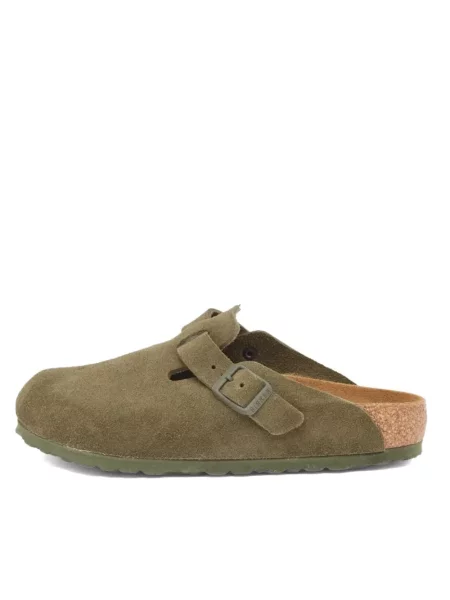 Klapki Birkenstock zamszowe zielone
