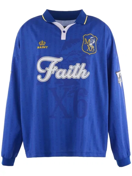 Lung tricou polo Saint Mxxxxxx cu imagine albastru