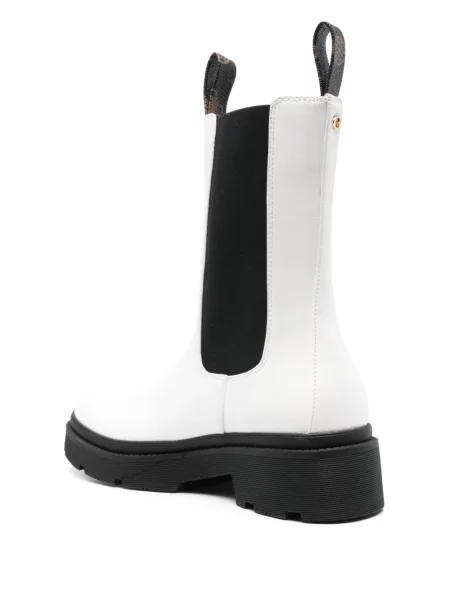 Botine chelsea Guess din piele cu autograf alb