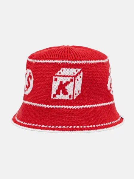 Kangol kapelusz SUPER KROO KNIT BUCKET czerwony