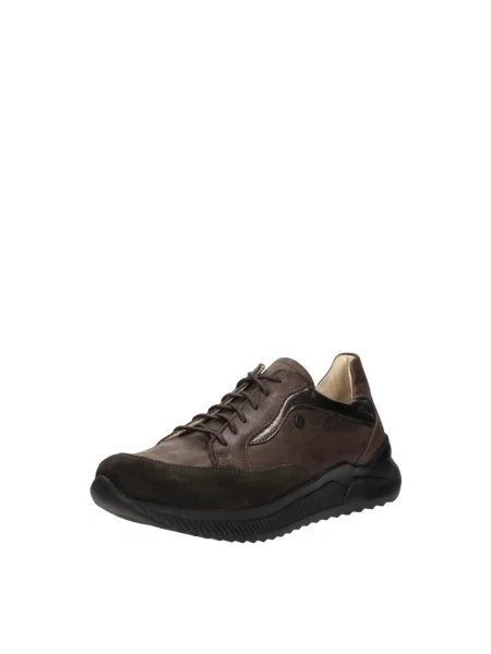 Sneakersy Wolky sznurowane skórzane brązowe