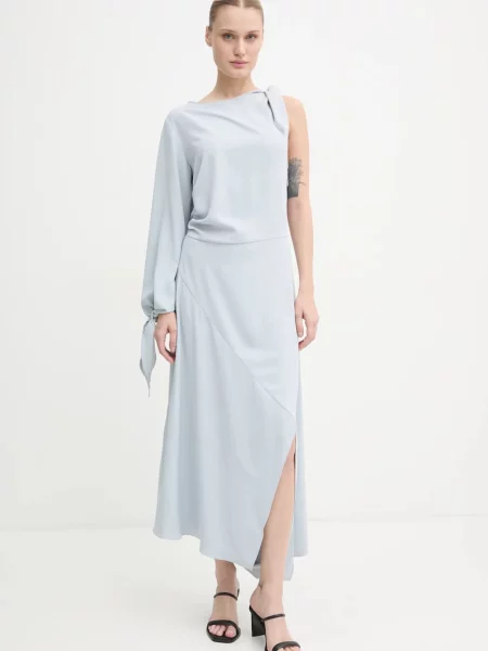 Samsoe Samsoe rochie SAALBA maxi evazată albastru