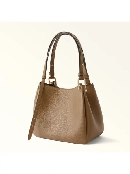 Shopperka Furla skórzana brązowa