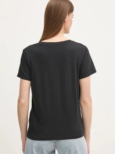 Tričko Pepe Jeans LOLLY V-NECK černá