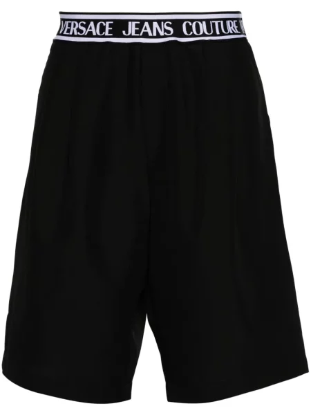 Pantaloni scurți din denim Versace Jeans Couture negru